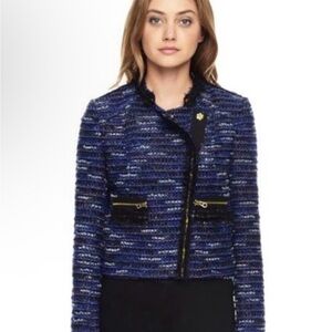New With Tags Black Label Juicy Couture Blue Textured Blazer XS